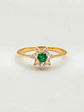 Anillo Roseta Esmeralda y Circones Real Oro 18k - Miniatura 1
