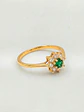 Anillo Roseta Esmeralda y Circones Real Oro 18k - Miniatura 3