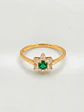 Anillo Roseta Esmeralda y Circones Real Oro 18k - Miniatura 4