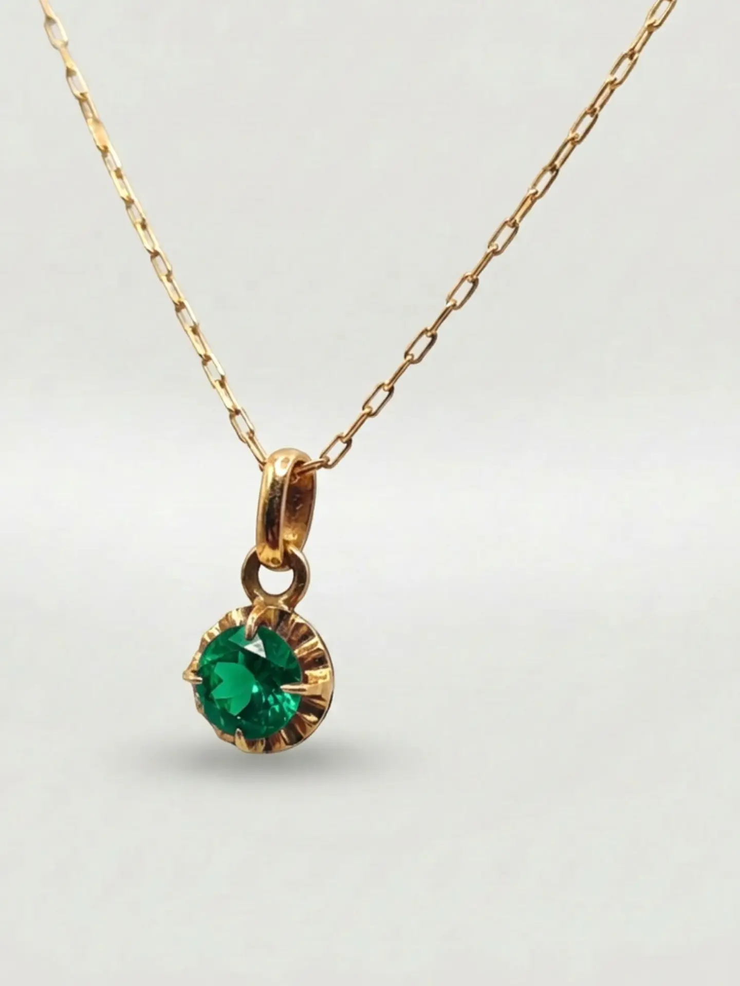 Cadena Chatón Jardín de Esmeralda Oro 18k 3
