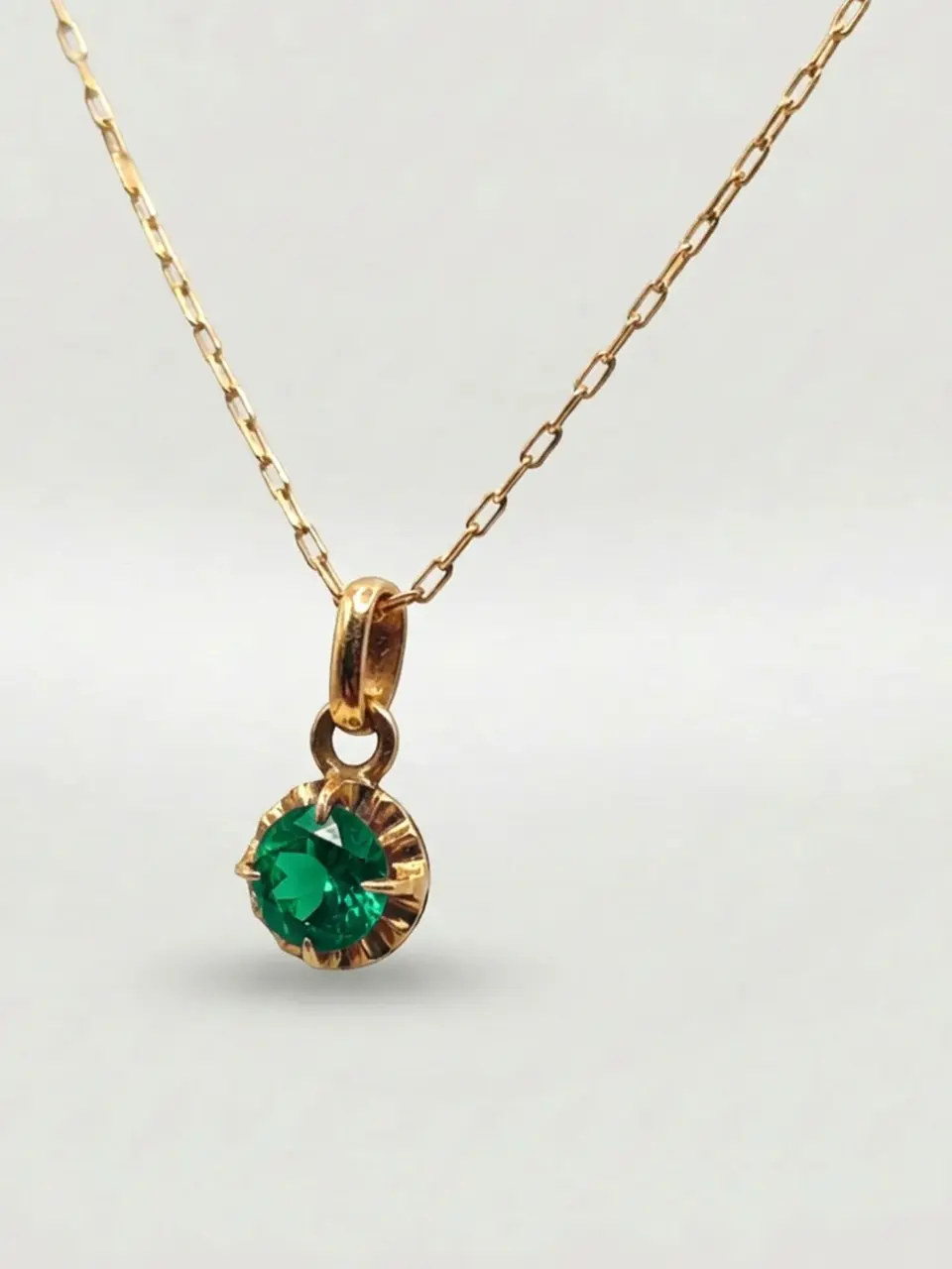 Cadena Chatón Jardín de Esmeralda Oro 18k 3