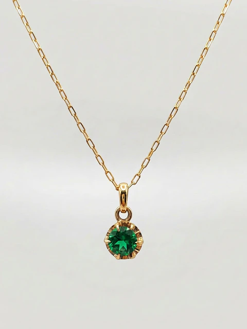 Cadena Chatón Jardín de Esmeralda Oro 18k
