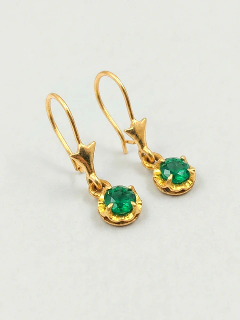 Aros Chatón Esmeralda Colgante de Gala Oro 18k