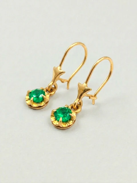 Aros Chatón Esmeralda Colgante de Gala Oro 18k