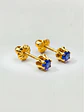 Aros Chatón Italiano Zafiro Mediano Oro 18k - Miniatura 1