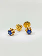 Aros Chatón Italiano Zafiro Mediano Oro 18k - Miniatura 4