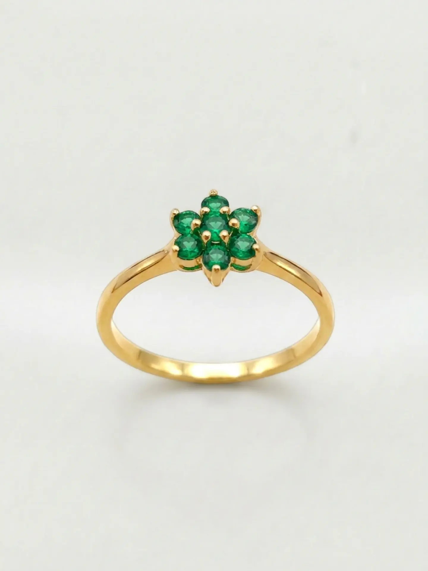 Anillo Roseta Jardín de Esmeraldas Oro 18k 1