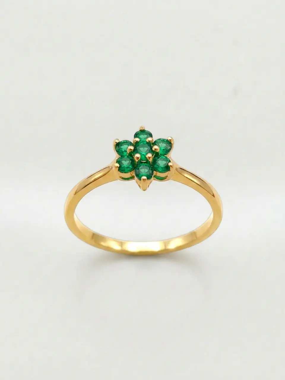 Anillo Roseta Jardín de Esmeraldas Oro 18k 1