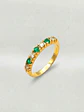 Anillo Medio Cintillo Jardín de Esmeralda y Circones Oro 18k - Miniatura 1