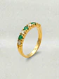 Anillo Medio Cintillo Jardín de Esmeralda y Circones Oro 18k - Miniatura 2