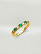 Anillo Medio Cintillo Jardín de Esmeralda y Circones Oro 18k - Miniatura 4