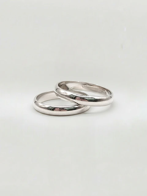 Argollas de matrimonio estilo Inglés 3 mm 8 grs Oro blanco 18k