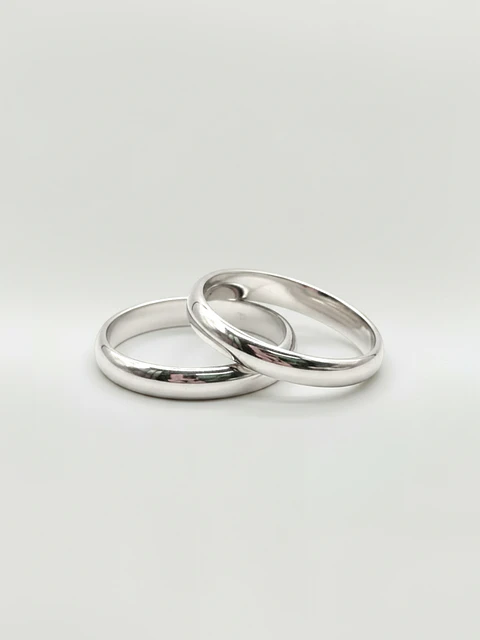 Argollas de matrimonio estilo Inglés 3 mm 8 grs Oro blanco 18k