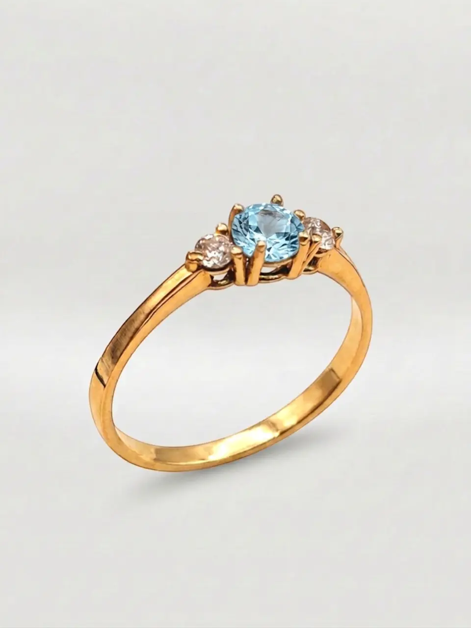 Anillo Princesa Mar Aguamarina y Circones Oro 18k 2