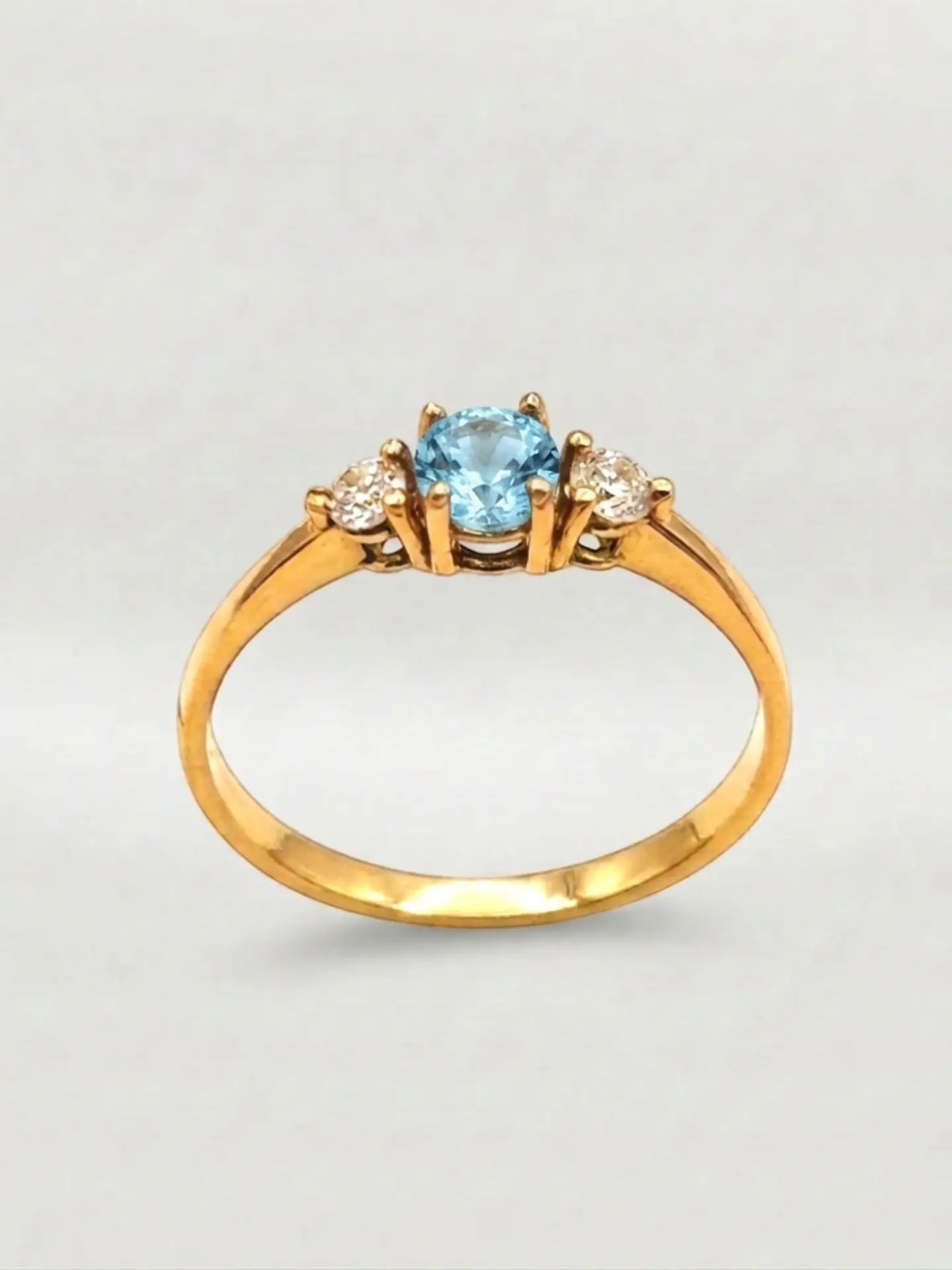 Anillo Princesa Mar Aguamarina y Circones Oro 18k 1