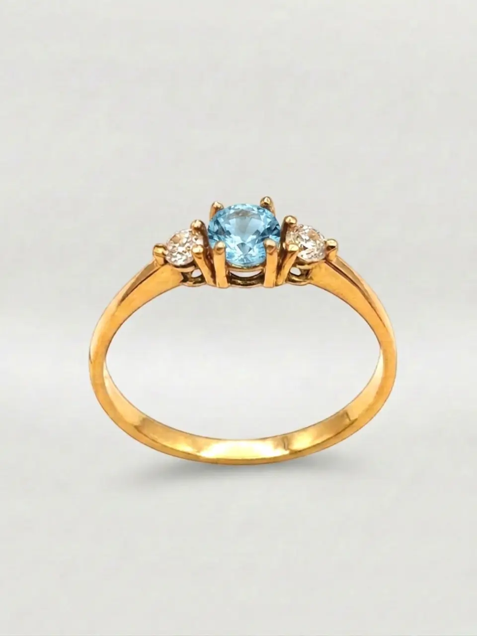 Anillo Princesa Mar Aguamarina y Circones Oro 18k 1