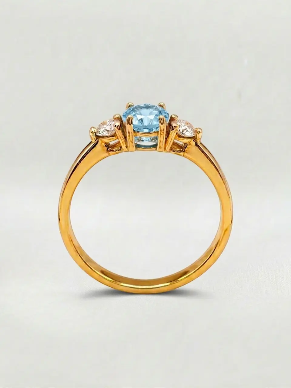 Anillo Princesa Mar Aguamarina y Circones Oro 18k 6