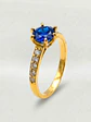 Anillo Solitario Cintillo Gala de Zafiro y Circones Oro 18k - Miniatura 5