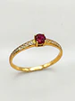 Anillo Solitario Cintillo Pasión Rubi Oro 18k - Miniatura 2