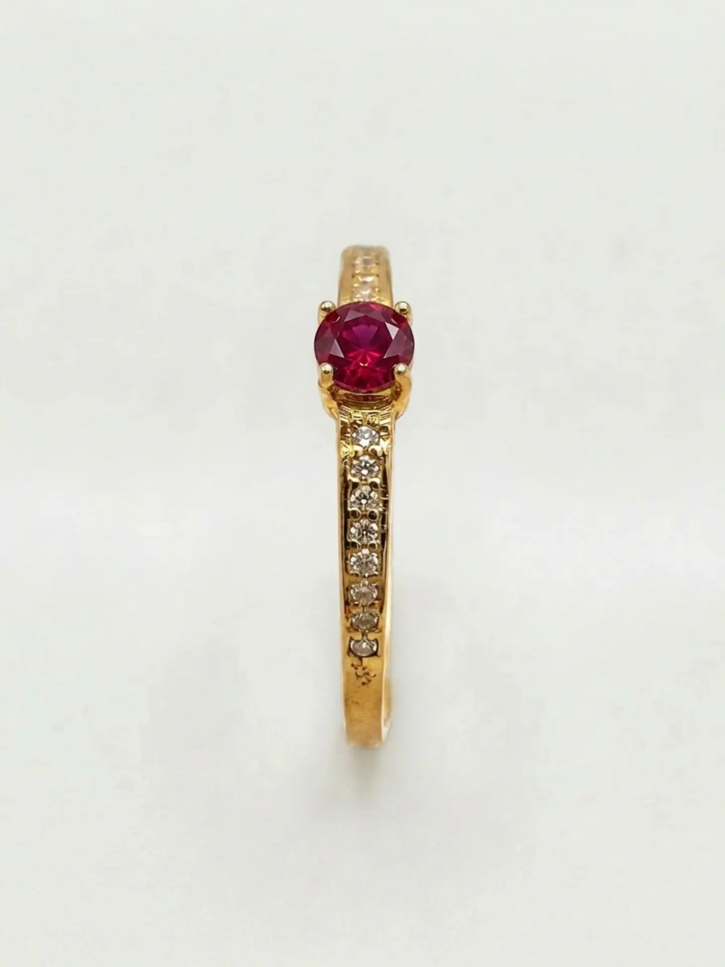 Anillo Solitario Cintillo Pasión Rubi Oro 18k 3