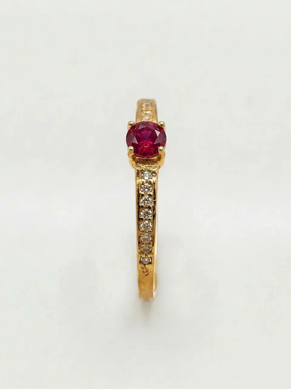 Anillo Solitario Cintillo Pasión Rubi Oro 18k 3
