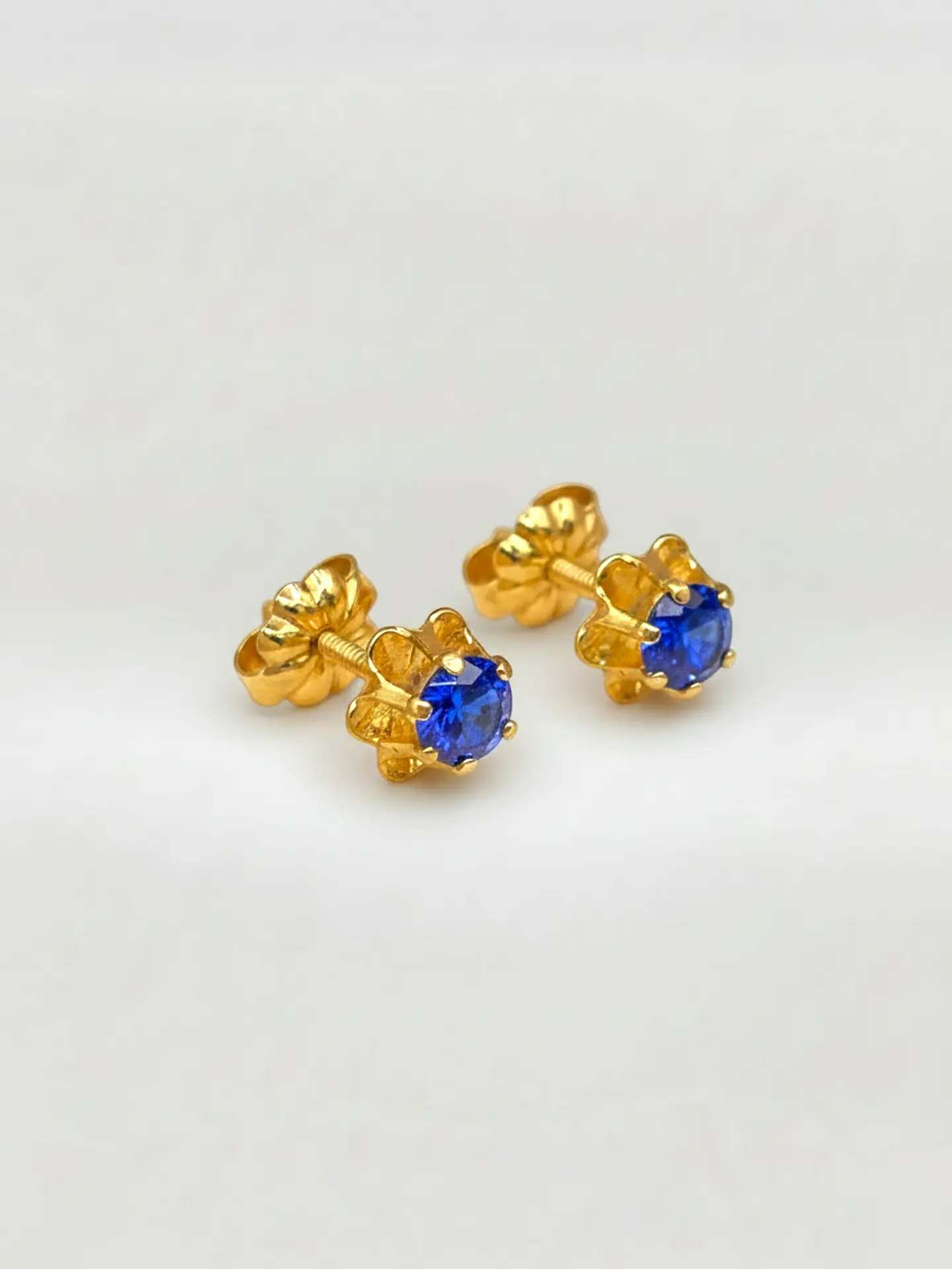 Aros Chatón Italiano Zafiro Grande Oro 18k 2