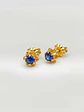 Aros Chatón Italiano Zafiro Grande Oro 18k - Miniatura 3
