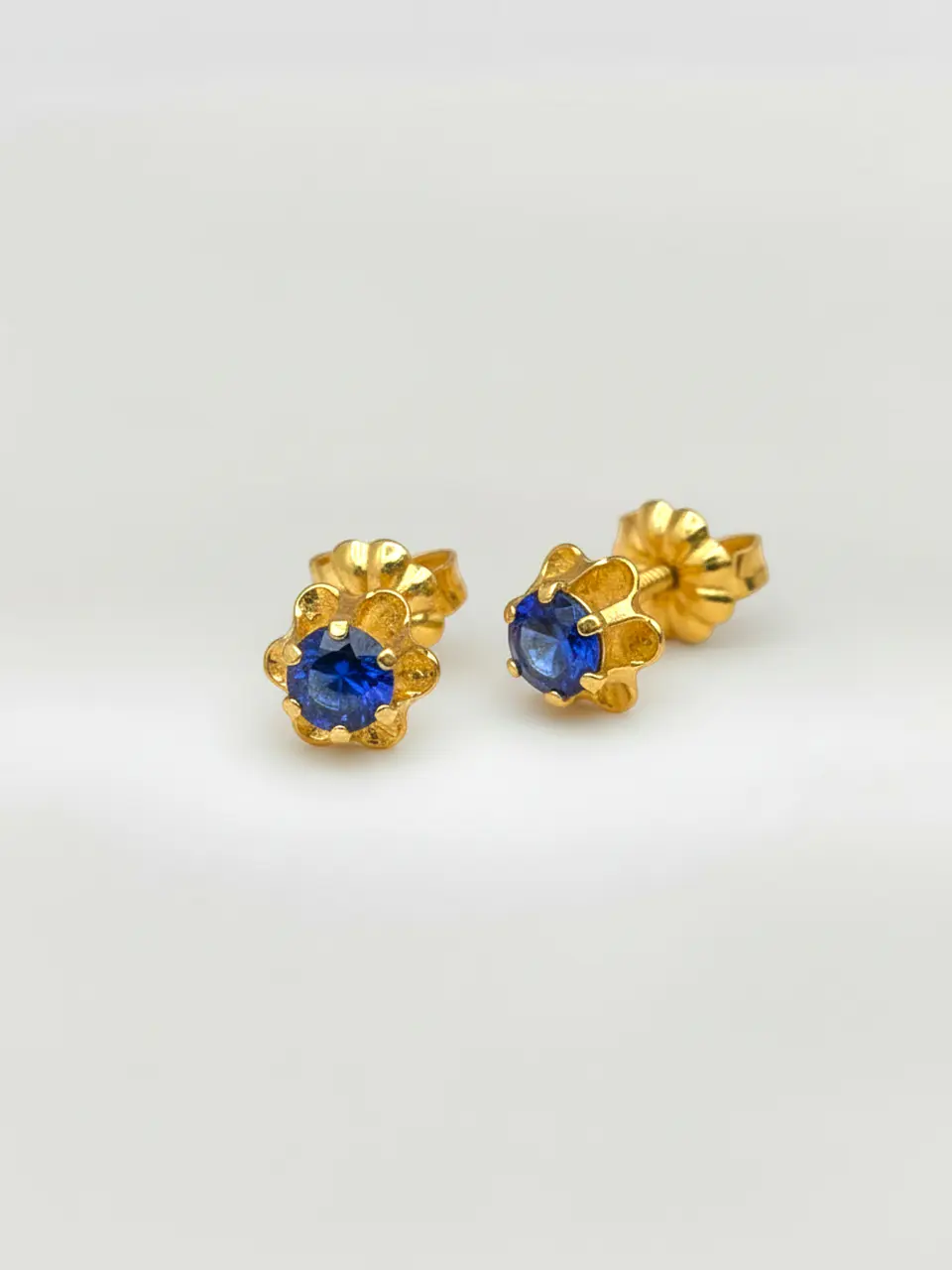Aros Chatón Italiano Zafiro Grande Oro 18k 3