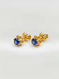 Aros Chatón Italiano Zafiro Grande Oro 18k - Miniatura 4