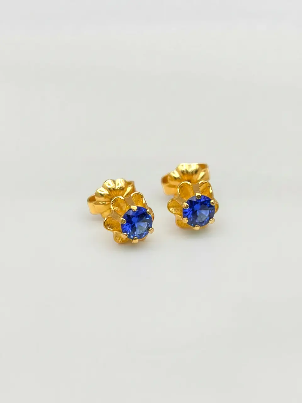 Aros Chatón Italiano Zafiro Grande Oro 18k 5