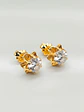 Aros Chatón Italiano Circón Grande Oro 18k - Miniatura 3