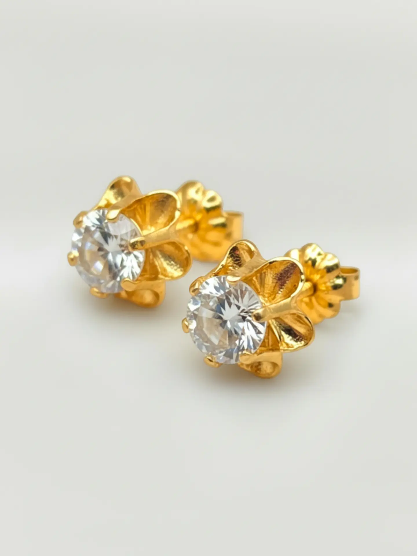 Aros Chatón Italiano Circón Grande Oro 18k 1