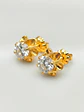 Aros Chatón Italiano Circón Grande Oro 18k - Miniatura 1
