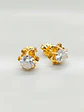Aros Chatón Italiano Circón Grande Oro 18k - Miniatura 5