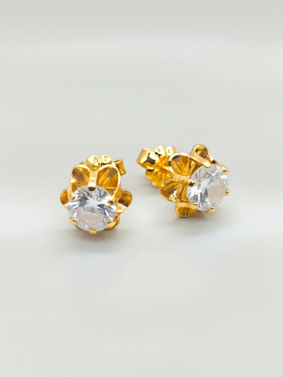 Aros Chatón Italiano Circón Grande Oro 18k 5