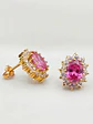Aros Reina Majestuosa Rosa de Francia y Circones Oro 18k - Miniatura 4