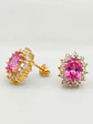 Aros Reina Majestuosa Rosa de Francia y Circones Oro 18k - Miniatura 1