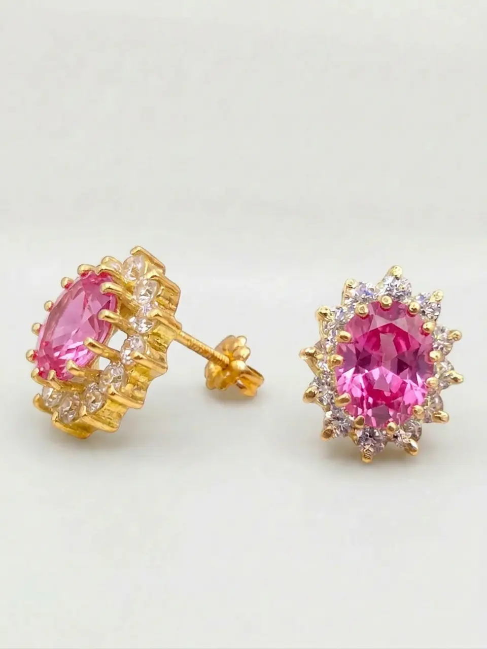 Aros Reina Majestuosa Rosa de Francia y Circones Oro 18k 1