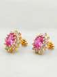 Aros Reina Majestuosa Rosa de Francia y Circones Oro 18k - Miniatura 2