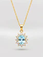 Cadena Reina Mar Aguamarina y Circones Oro 18k - Miniatura 1