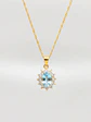 Cadena Reina Mar Aguamarina y Circones Oro 18k - Miniatura 3