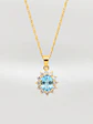 Cadena Reina Mar Aguamarina y Circones Oro 18k - Miniatura 4