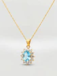 Cadena Reina Mar Aguamarina y Circones Oro 18k - Miniatura 6