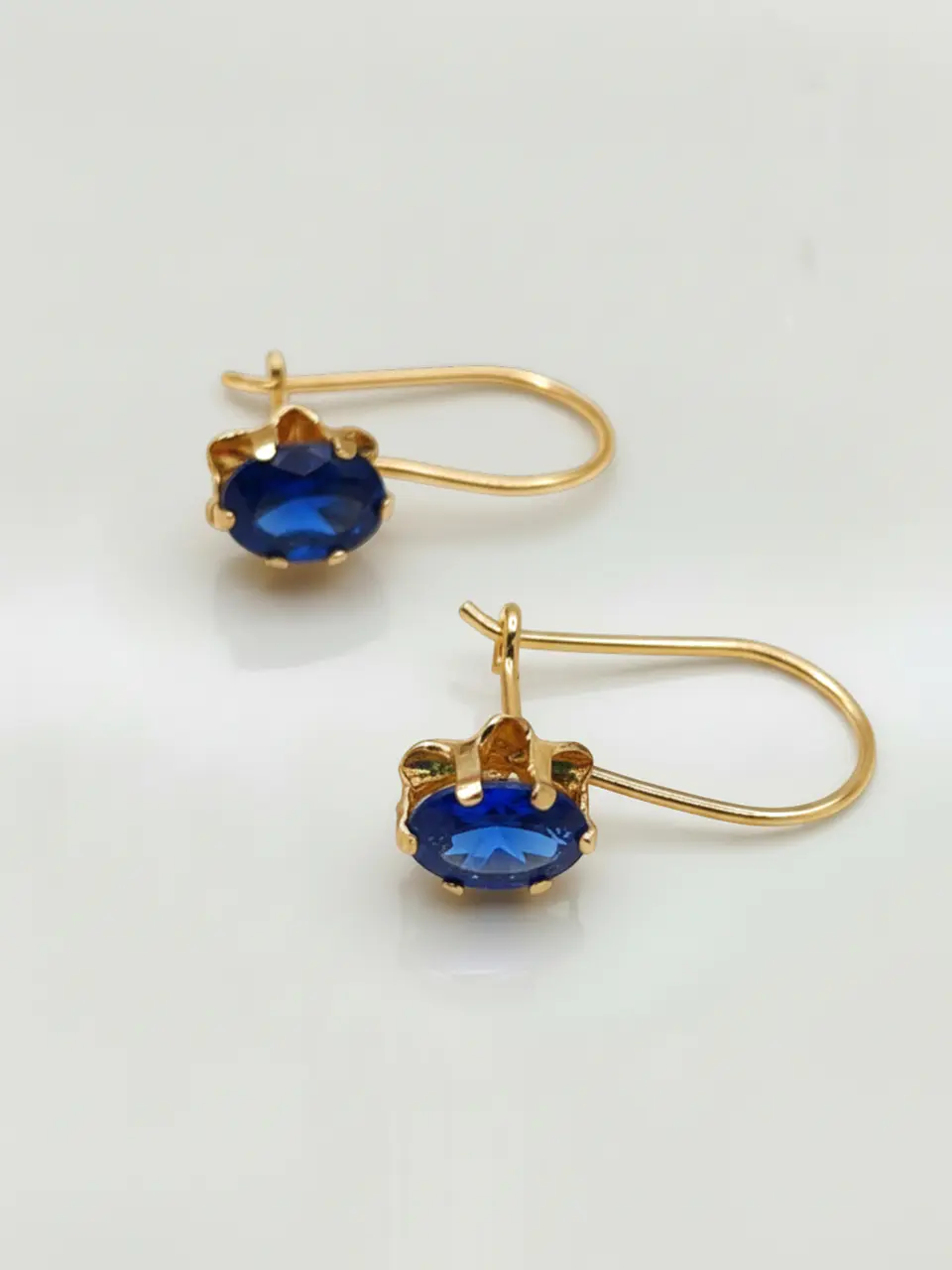 Aros Chatón Italiano Real Zafiro Oro 18k 1