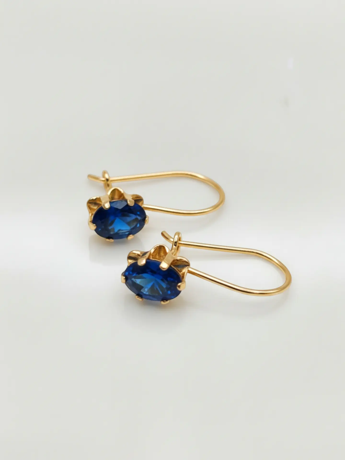 Aros Chatón Italiano Real Zafiro Oro 18k 3