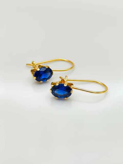 Aros Chatón Italiano Real Zafiro Oro 18k
