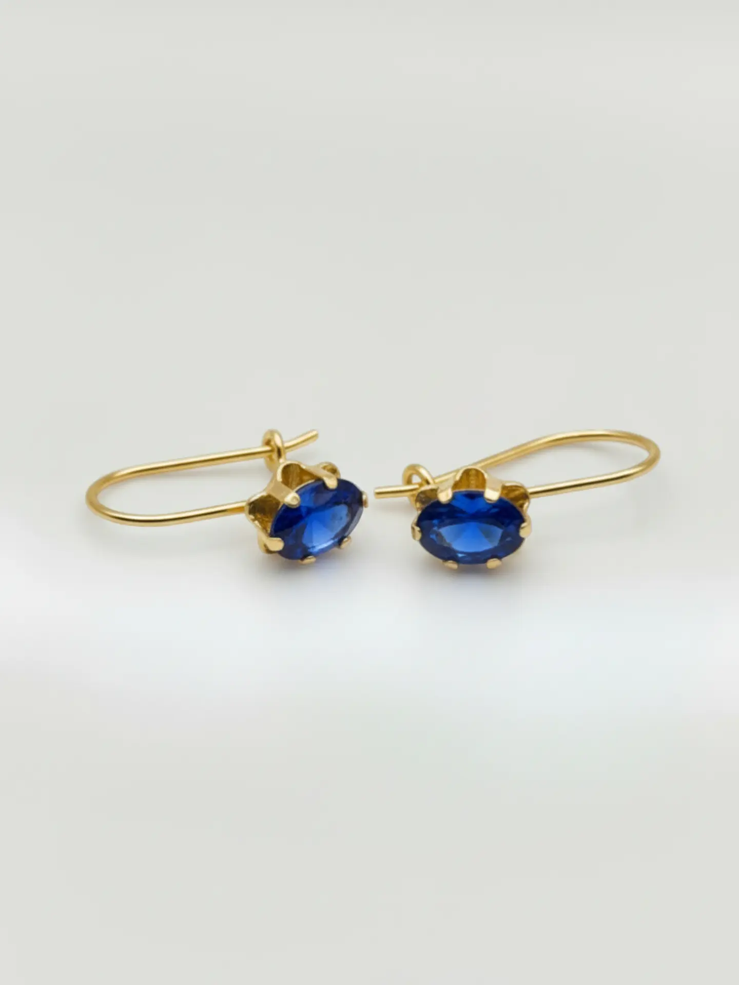 Aros Chatón Italiano Real Zafiro Oro 18k 5