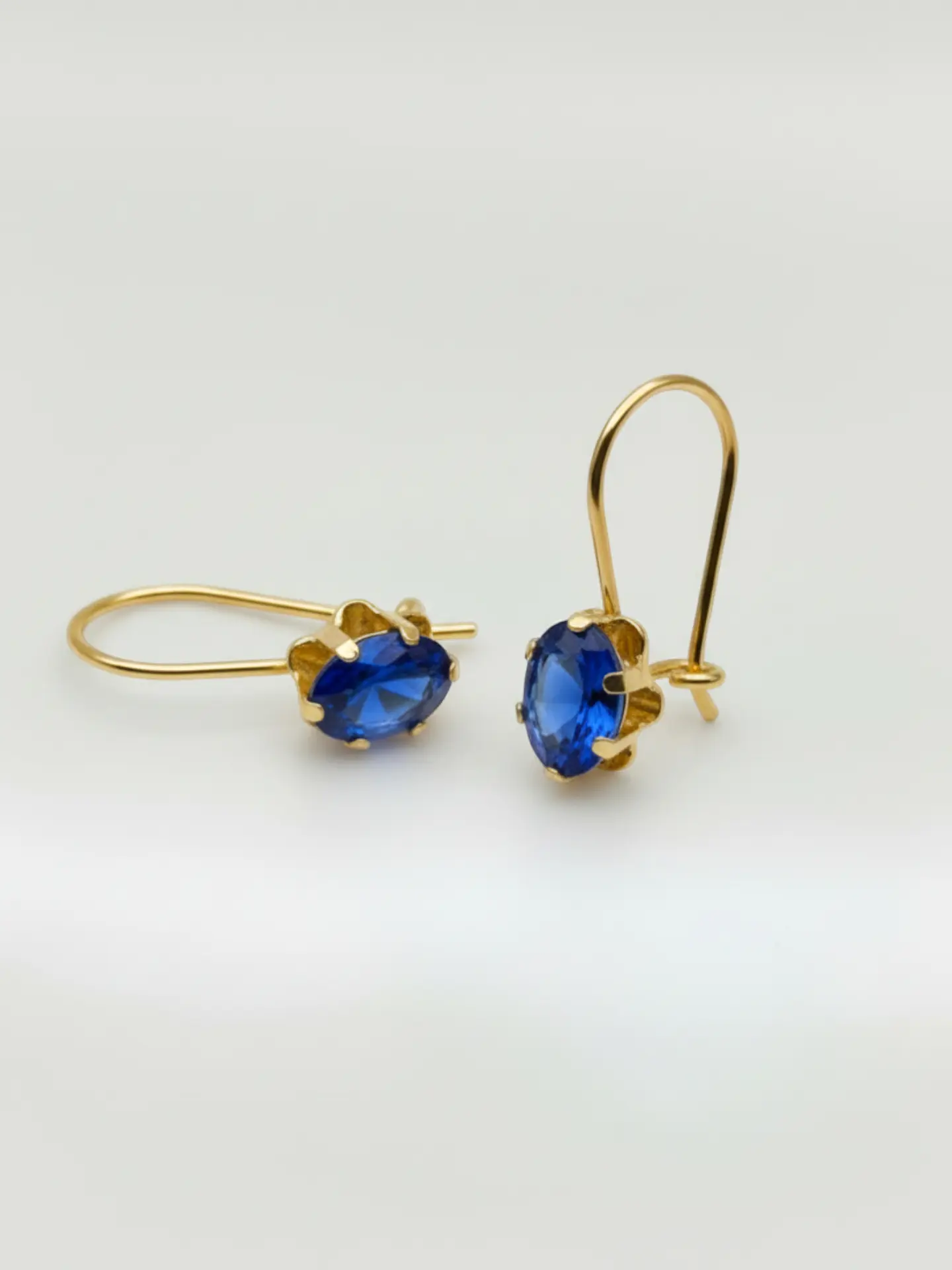 Aros Chatón Italiano Real Zafiro Oro 18k 6