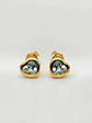 Aros Corazón Mar Aguamarina Grande Oro 18k - Miniatura 1