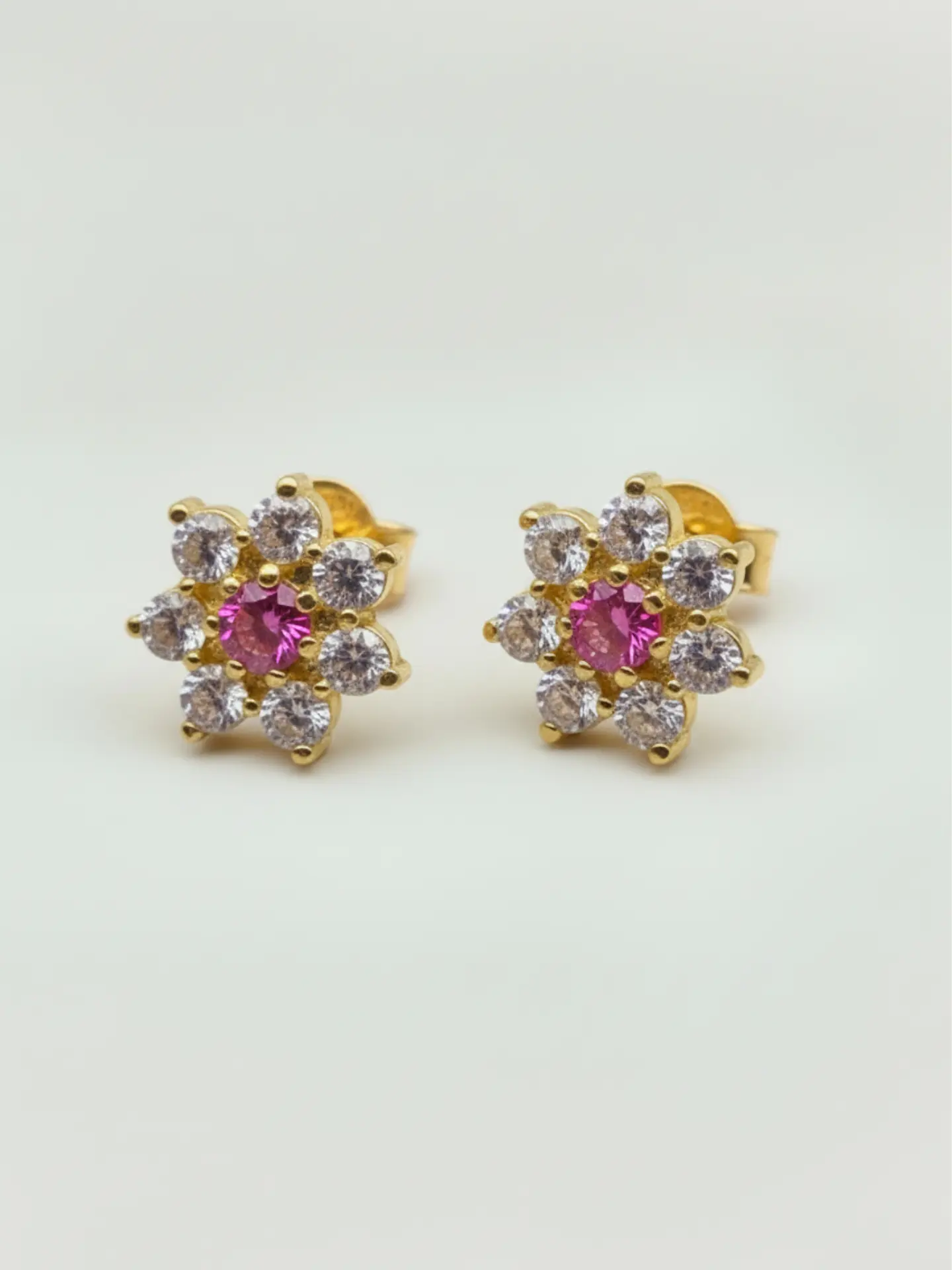Aros Roseta Rosa de Francia y Circones Grande Oro 18k 5